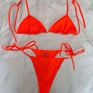 Oh Polly Swim XS - coral - orange - bikini bottom and top